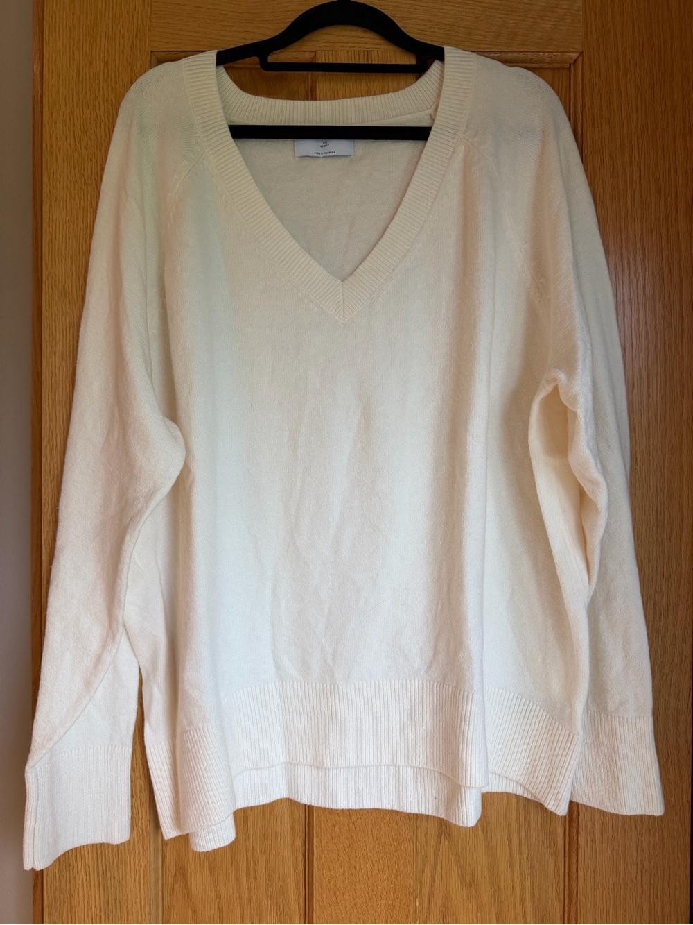SoSoft Loose V-Neck Knit Pullover Cream White Old Navy Plus Size Sweater 2X